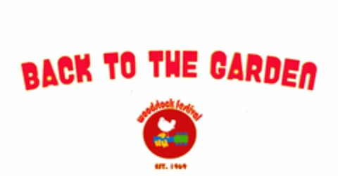 BACK TO THE GARDEN WOODSTOCK FESTIVAL EST. 1969 Logo (USPTO, 12/21/2016)