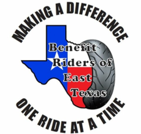 BENEFIT RIDERS OF EAST TEXAS MAKING A DIFFERENCE ONE RIDE AT A TIME Logo (USPTO, 27.11.2017)