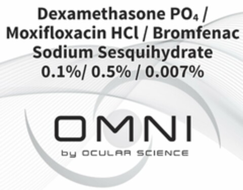 DEXAMETHASONE PO4 / MOXIFLOXACIN HCL / BROMFENAC SODIUM SESQUIHYDRATE 0.1% / 0.5% / 0.007% OMNI BY OCULAR SCIENCE Logo (USPTO, 03/08/2018)