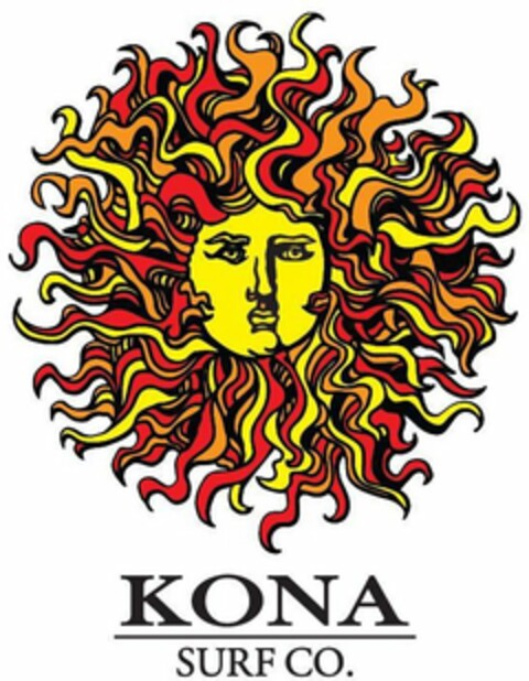 KONA SURF CO. Logo (USPTO, 10/16/2018)
