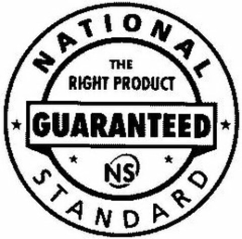 NATIONAL STANDARD THE RIGHT PRODUCT GUARANTEED NS Logo (USPTO, 12/01/2015)