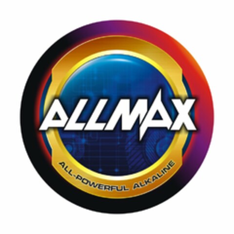 ALLMAX ALL-POWERFUL ALKALINE Logo (USPTO, 06/18/2018)