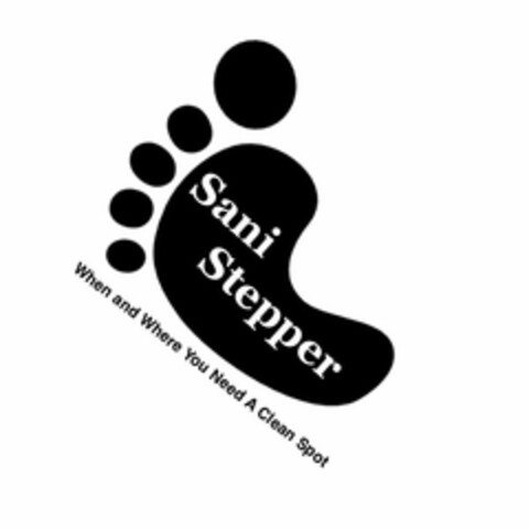 SANI STEPPER WHEN AND WHERE YOU NEED A CLEAN SPOT Logo (USPTO, 19.11.2010)