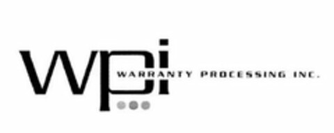 WPI WARRANTY PROCESSING INC. Logo (USPTO, 12.08.2011)