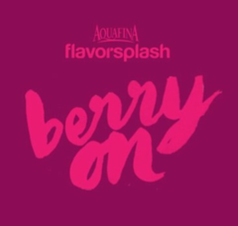 AQUAFINA FLAVORSPLASH BERRY ON Logo (USPTO, 31.07.2013)