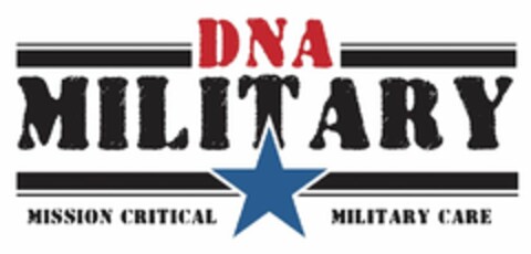 DNA MILITARY MISSION CRITICAL MILITARY CARE Logo (USPTO, 01/22/2016)