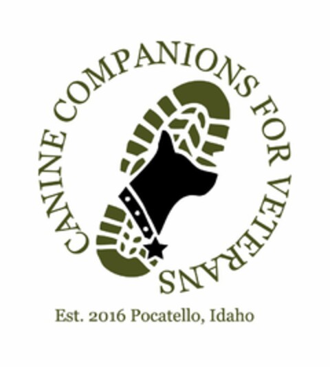 CANINE COMPANIONS FOR VETERANS EST. 2016 POCATELLO, IDAHO Logo (USPTO, 23.03.2016)