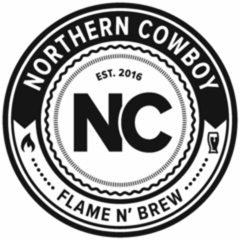 NORTHERN COWBOY NC FLAME N' BREW EST. 2016 Logo (USPTO, 17.11.2017)