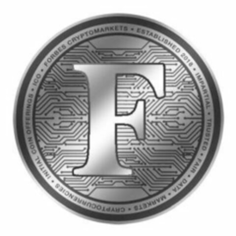 F · FORBES CRYPTOMARKETS · ESTABLISHED 2018 · IMPARTIAL · TRUSTED · FAIR · DATA · MARKETS · CRYPTOCURRENCIES · INITIAL COIN OFFERINGS · ICO · Logo (USPTO, 24.07.2018)