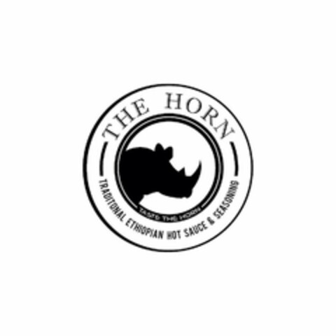 THE HORN TASTE THE HORN TRADITIONAL ETHIOPIAN HOT SAUCE & SEASONING Logo (USPTO, 11.05.2020)