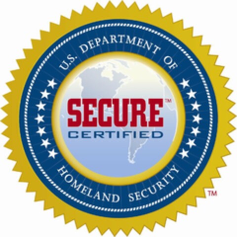 U.S. DEPARTMENT OF HOMELAND SECURITY    SECURE CERTIFIED Logo (USPTO, 17.08.2009)