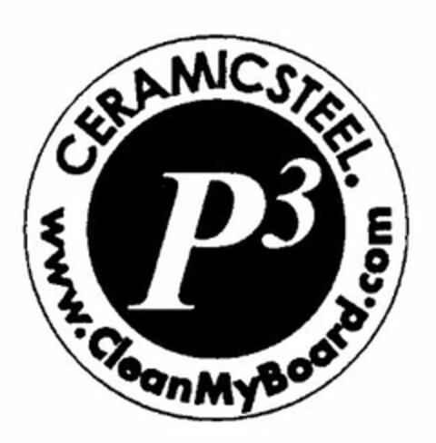 P3 CERAMICSTEEL. WWW.CLEANMYBOARD.COM Logo (USPTO, 02/17/2014)