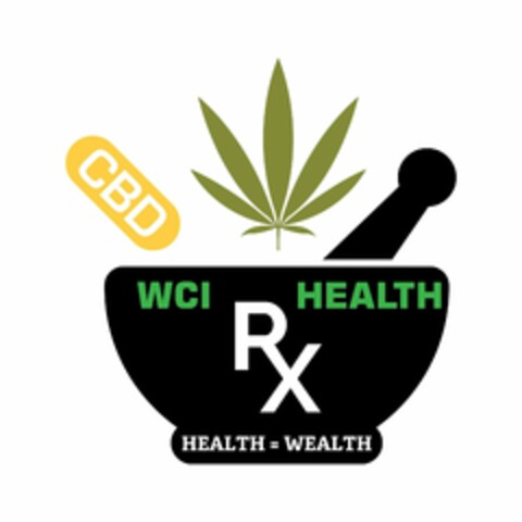 CBD WCI RX HEALTH HEALTH=WEALTH Logo (USPTO, 25.10.2019)