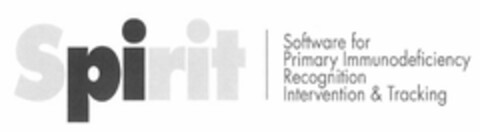 SPIRIT SOFTWARE FOR PRIMARY IMMUNODEFICIENCY RECOGNITION INTERVENTION & TRACKING Logo (USPTO, 25.02.2009)