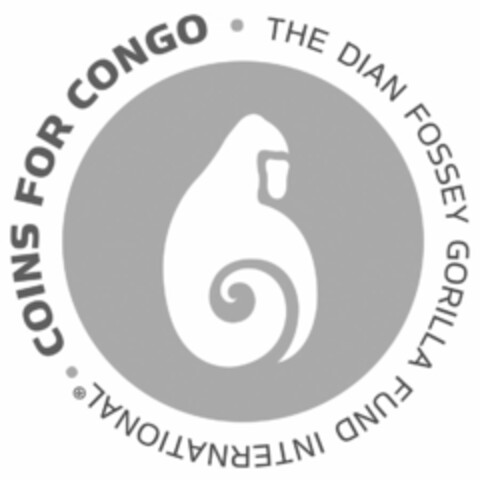 THE DIAN FOSSEY GORILLA FUND INTERNATIONAL · COINS FOR CONGO · Logo (USPTO, 07/07/2009)