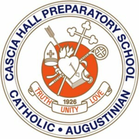 CASCIA HALL PREPARATORY SCHOOL CATHOLIC AUGUSTINIAN TRUTH UNITY LOVE 1926 Logo (USPTO, 08/20/2010)