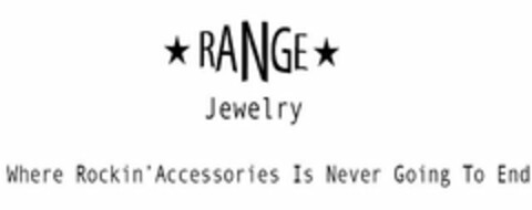 RANGE JEWELRY WHERE ROCKIN' ACCESSORIES IS NEVER GOING TO END Logo (USPTO, 02/26/2014)