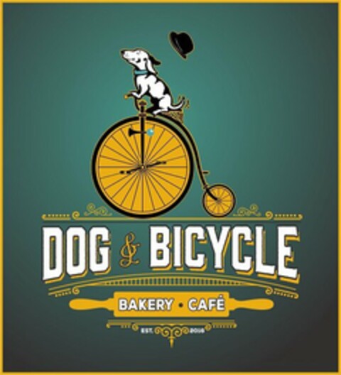 DOG & BICYCLE BAKERY CAFE EST. 2016 Logo (USPTO, 01/09/2017)