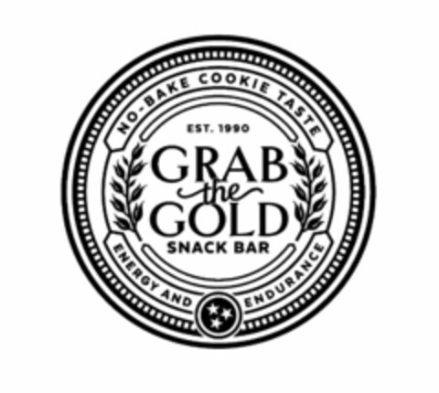 GRAB THE GOLD SNACK BAR EST. 1990 NO-BAKE COOKIE TASTE ENERGY AND ENDURANCE Logo (USPTO, 21.04.2017)