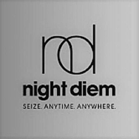 ND NIGHT DIEM SEIZE. ANYTIME. ANYWHERE. Logo (USPTO, 06/14/2018)