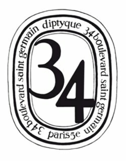 34 34 BOULEVARD SAINT GERMAIN DIPTYQUE 34 BOULEVARD SAINT GERMAIN PARIS 5E Logo (USPTO, 19.10.2010)