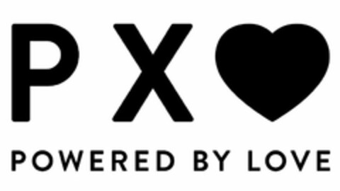 P X POWERED BY LOVE Logo (USPTO, 29.04.2015)