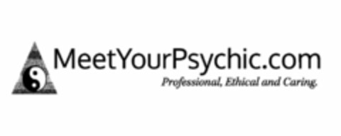 MEETYOURPSYCHIC.COM PROFESSIONAL, ETHICAL AND CARING. Logo (USPTO, 07/18/2016)