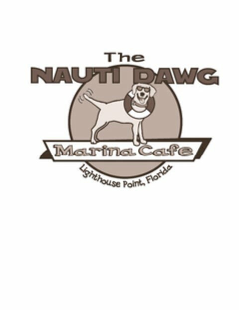 THE NAUTI DAWG MARINA CAFE LIGHTHOUSE POINT, FLORIDA Logo (USPTO, 13.07.2017)