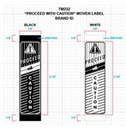 PROCEED WITH CAUTION Logo (USPTO, 08/22/2018)