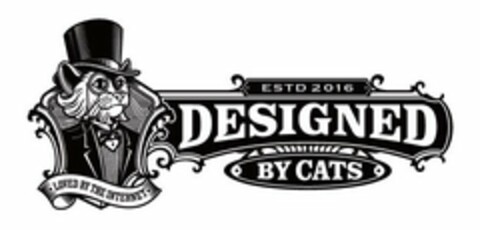 ESTD 2016, DESIGNED BY CATS, LOVED BY THE INTERNET Logo (USPTO, 02/06/2020)