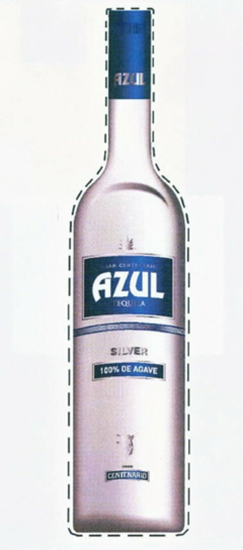 GRAN CENTENARIO AZUL TEQUILA SILVER 100% DE AGAVE GRAN CENTENARIO AZUL Logo (USPTO, 04.09.2009)