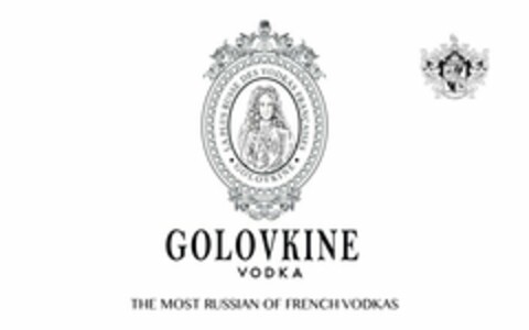 GOLOVKINE VODKA THE MOST RUSSIAN OF FRENCH VODKAS Logo (USPTO, 28.10.2015)