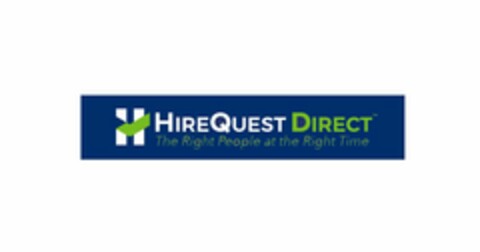 H HIREQUEST DIRECT THE RIGHT PEOPLE AT THE RIGHT TIME Logo (USPTO, 07/17/2019)