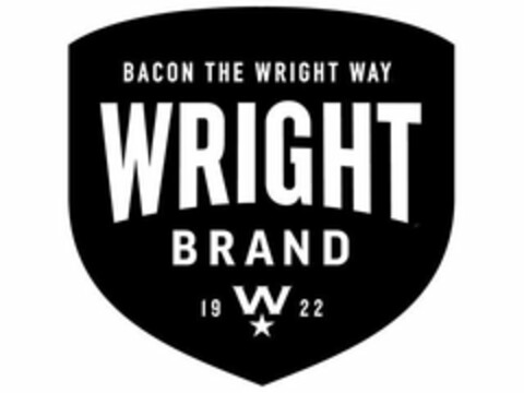 BACON THE WRIGHT WAY WRIGHT BRAND 1922 Logo (USPTO, 04.10.2019)