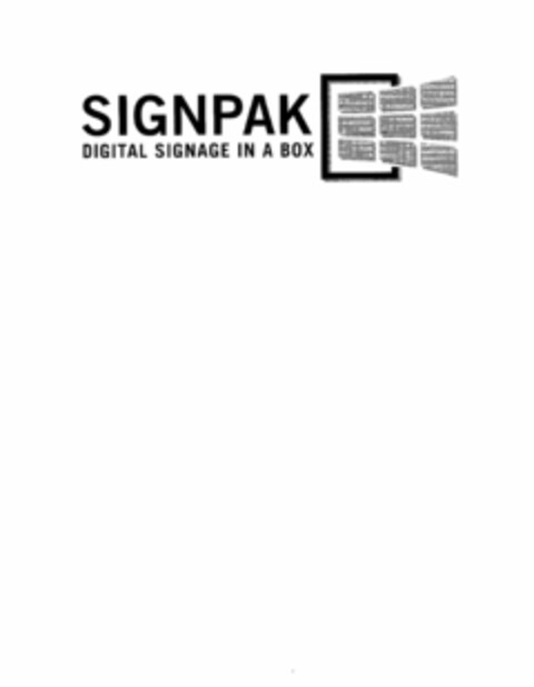 SIGNPAK DIGITAL SIGNAGE IN A BOX Logo (USPTO, 08.10.2010)