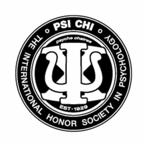 PSI CHI THE INTERNATIONAL HONOR SOCIETYIN PSYCHOLOGY PSYCHE CHEIRES EST·1929 Logo (USPTO, 15.02.2012)