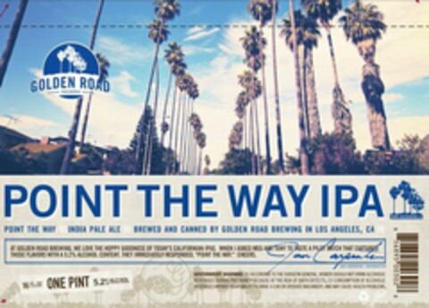 GOLDEN ROAD BREWING POINT THE WAY IPA POINT THE WAY INDIA PALE ALE BREWED AND CANNED BY GOLDEN ROAD BREWING IN LOS ANGELES, CA JON CARPENTER G Logo (USPTO, 03.04.2012)
