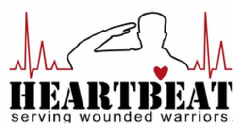 HEARTBEAT SERVING WOUNDED WARRIORS Logo (USPTO, 07/01/2014)