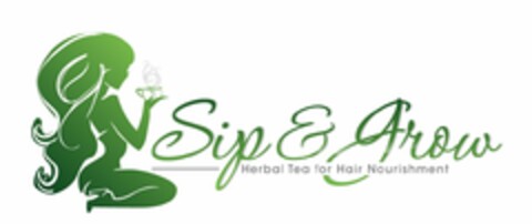 SIP & GROW TEA HERBAL TEA FOR HAIR NOURISHMENT Logo (USPTO, 12.02.2015)