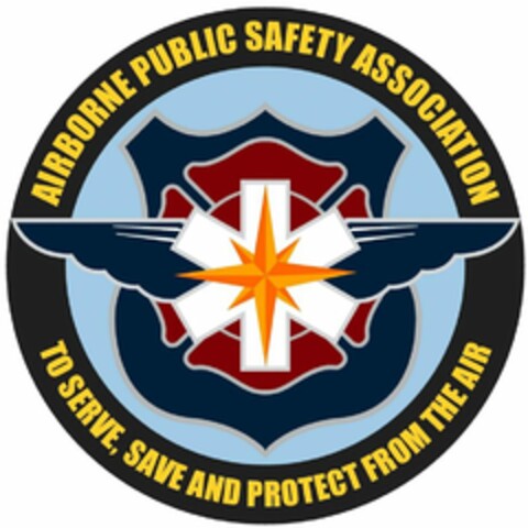 AIRBORNE PUBLIC SAFETY ASSOCIATION TO SERVE, SAVE AND PROTECT FROM THE AIR Logo (USPTO, 07.01.2020)