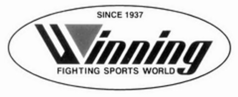 SINCE 1937 WINNING FIGHTING SPORTS WORLD Logo (USPTO, 02/25/2009)