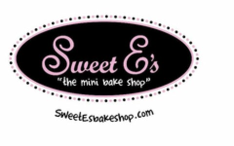 SWEET E'S "THE MINI BAKE SHOP" SWEETESBAKESHOP.COM Logo (USPTO, 27.08.2010)
