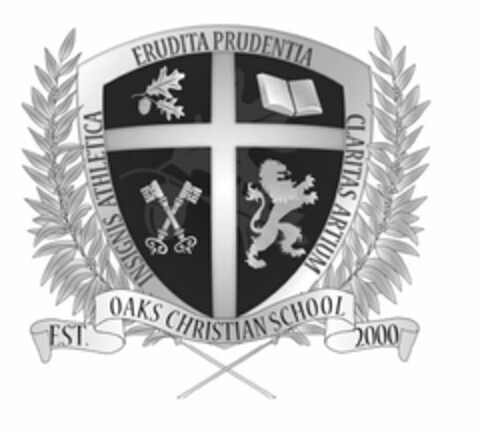 ERUDITA PRUDENTIA INSIGNIS ATHLETICA CLARITAS ARTIUM EST. OAKS CHRISTIAN SCHOOL 2000 Logo (USPTO, 01.05.2012)