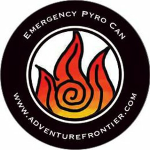 EMERGENCY PYRO CAN WWW.ADVENTUREFRONTIER.COM Logo (USPTO, 04/11/2014)