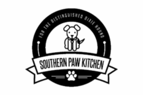 FOR THE DISTINGUISHED DIXIE HOUND SOUTHERN PAW KITCHEN Logo (USPTO, 19.05.2015)