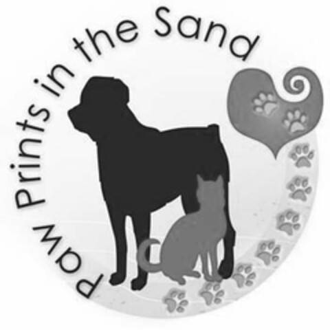 PAW PRINTS IN THE SAND Logo (USPTO, 06/19/2018)