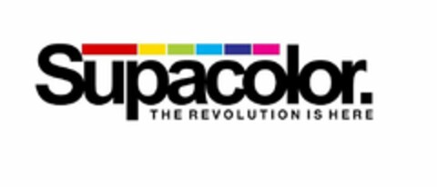 SUPACOLOR. THE REVOLUTION IS HERE Logo (USPTO, 03.08.2018)