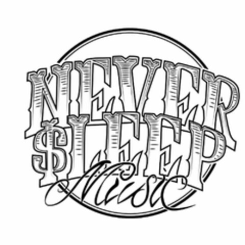 NEVER $LEEP MUSIC Logo (USPTO, 08.07.2020)