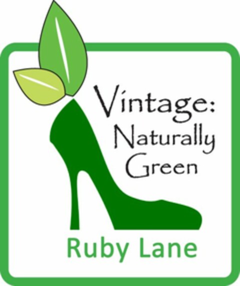 VINTAGE: NATURALLY GREEN RUBY LANE Logo (USPTO, 25.06.2012)