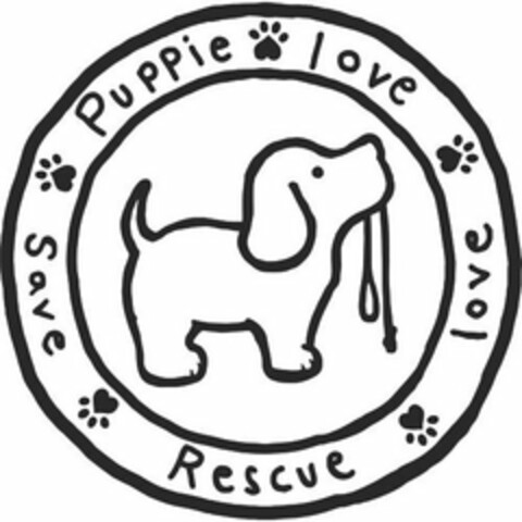 PUPPIE LOVE LOVE RESCUE SAVE Logo (USPTO, 25.07.2017)